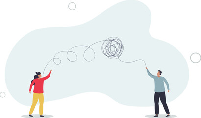 businessman manager listen to customer feedback or colleague talking and help solve problem.flat vector illustration.