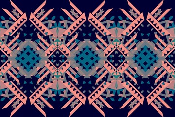 Ethnic seamless patterns with simple shapes. Tribal and ethnic fabrics. African, American, Mexican, Indian styles. Simple geometric pattern elements are best used in web design, textile printing.