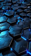 illustration space center radial placeholder abstract blue technology hexagonal background