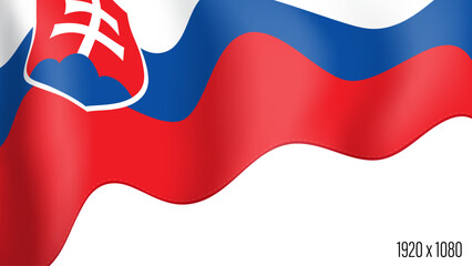 Slovakia country flag realistic independence day background. Slovak commonwealth banner in motion waving, fluttering in wind. Festive patriotic HD format template for independence day