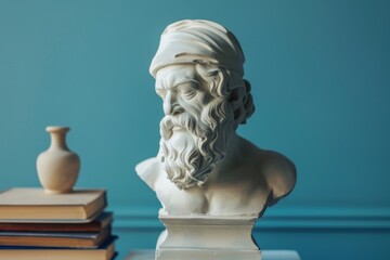 Obraz premium Bust of a wise old man with flowing beard and turban