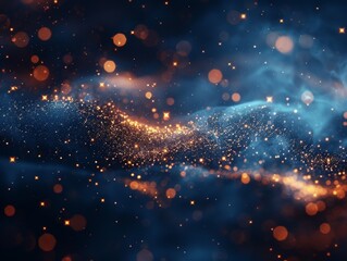 The image is a colorful and vibrant display of light and color, with a blue