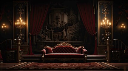 Interior of a luxury hotel. AI generated art illustration.