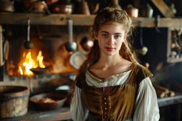 Obraz premium portrait of a young woman in historical costume