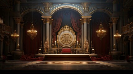 Interior of a luxury hotel. AI generated art illustration.