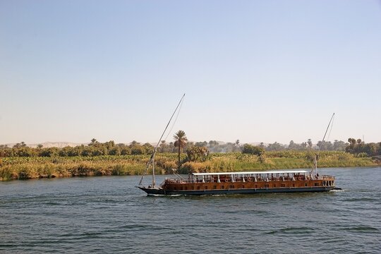 Nile cruises by dahabeah along the Nile river between Luxor and Aswan, Egypt