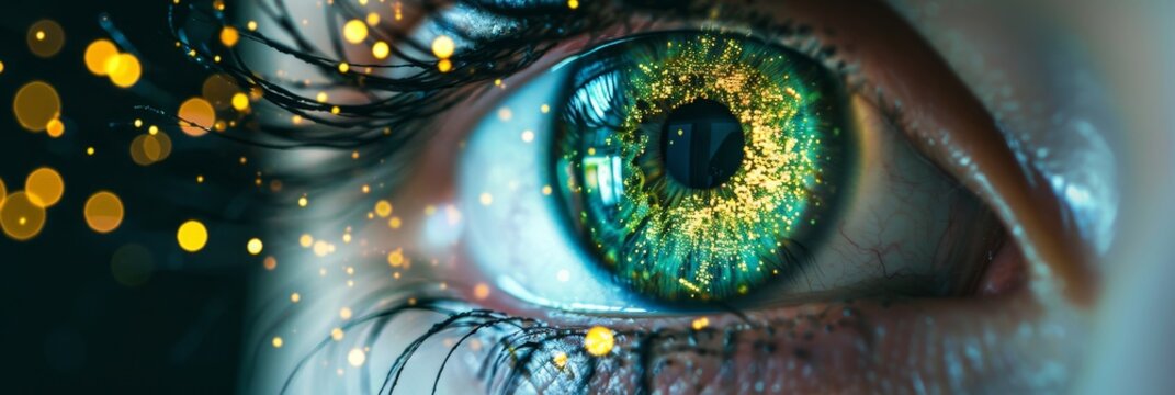 Alien creature s captivating eyes reveal galaxies of color and profound intelligence