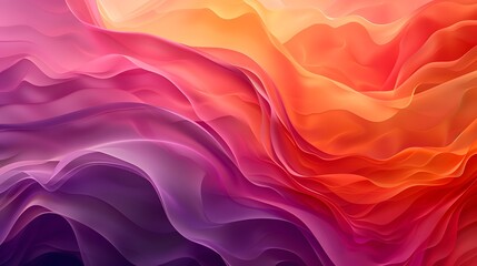 Obraz premium abstract design with fluid-like shapes that resemble waves or petals. The dominant colors are shades of pink, purple, and a hint of orange. The shapes are overlapping