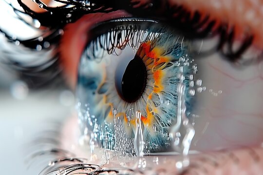 Enigmatic alien being  mesmerizing eyes with galactic iris, evoking depth and intelligence