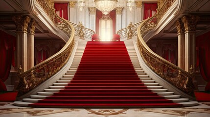 Red carpet in the church. AI generated art illustration.