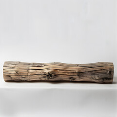 Horizontal wood log isolated on white background