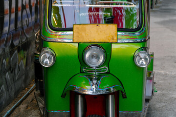 Green tuk-tuk, tourist transport of Bangkok