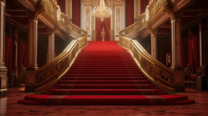 Red carpet in the church. AI generated art illustration.