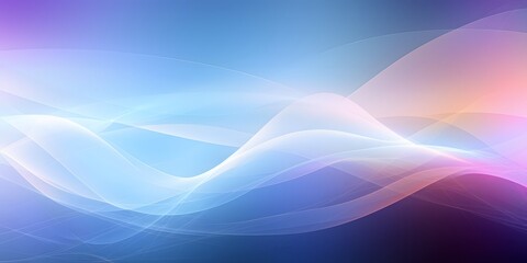 Abstract Colorful Light Waves on Blue Gradient Background