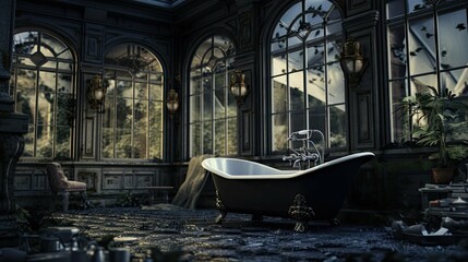 Obraz premium Interior of the church of st john the baptist. AI generated art illustration.