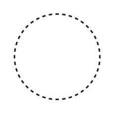 dotted line circle vector frame.  isolated on black background. EPS 10/AI