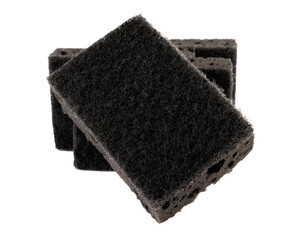 Sponge for washing dishes . Completely black household sponge.