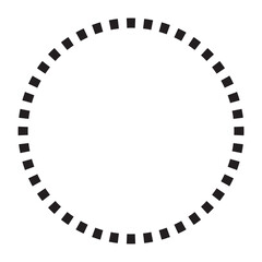 dotted line circle vector frame.  isolated on black background. EPS 10/AI