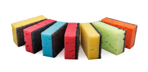 Sponge for washing dishes . Set of multi-colored household sponge.