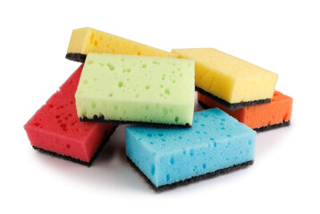 Sponge for washing dishes . Set of multi-colored household sponge.