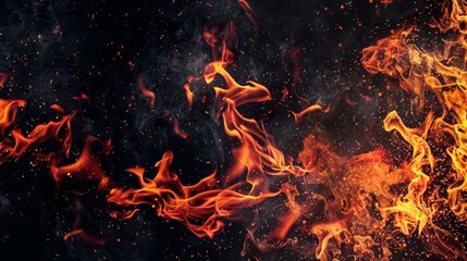 Fire on black background