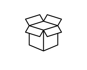 Delivery packaging vector icon. Cargo cardboard box icons. Carton package sign from line geometric shapes.