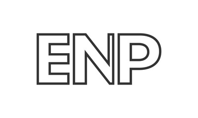 ENP logo design template with strong and modern bold text. Initial based vector logotype featuring simple and minimal typography. Trendy company identity.