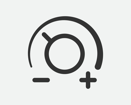 Light dimmer icon line trendy design. Electricity lamp saving energy sign. Black and white flat style.