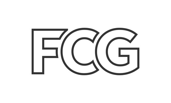FCG logo design template with strong and modern bold text. Initial based vector logotype featuring simple and minimal typography. Trendy company identity.