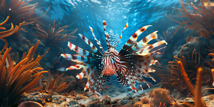 A Fish in the aquarium Lionfish Pterois image
