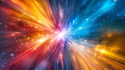 Naklejka premium Abstract burst of vibrant light beams