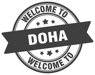 Welcome to Doha stamp. Doha round sign