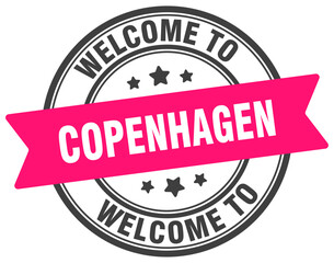 Welcome to Copenhagen stamp. Copenhagen round sign