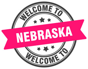 Welcome to Nebraska stamp. Nebraska round sign