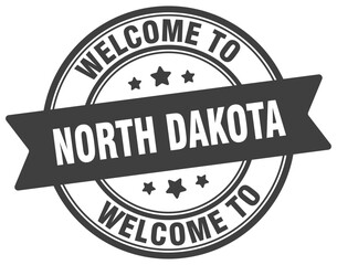 Welcome to North Dakota stamp. North Dakota round sign