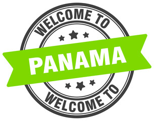 Welcome to Panama stamp. Panama round sign