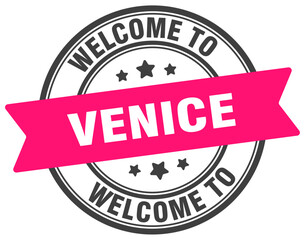 Welcome to Venice stamp. Venice round sign