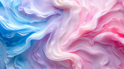 Fototapeta premium Abstract background with colorful silk waves.A soft and elegant fabric with abstract waves.Generative Ai