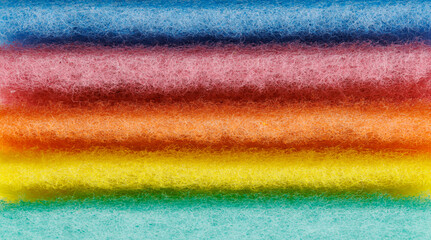 Multi-colored cleaning sponge. Background made from multi-colored cleaning cloth.