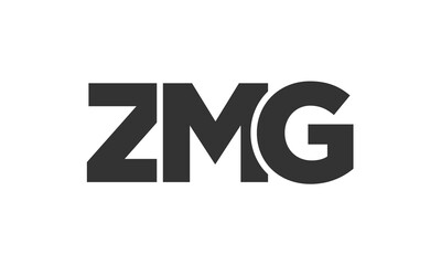 ZMG logo design template with strong and modern bold text. Initial based vector logotype featuring simple and minimal typography. Trendy company identity.