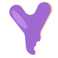 Letter Y Bitten Donut