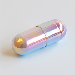 Shiny iridescent Capsule isolated on white background