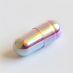Shiny iridescent Capsule isolated on white background