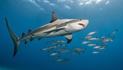 A Hammerhead Shark Swimming Gracefully Through A S