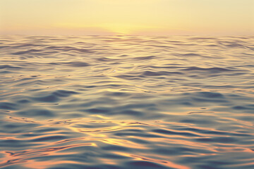 Fototapeta premium Calm Ocean with Golden Light from a Beautiful Sunset on the Horizon
