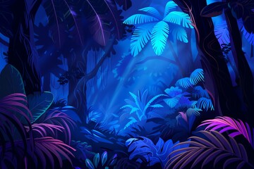 Fototapeta premium fairy painting jungle background scene