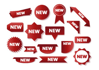 New tags and stickers set. New promotion label isolated for advertising.