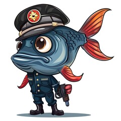 Obraz premium Fish military fashion