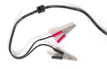 Creative charging, isolated cable on white background