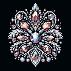 rhinestones royalty illustration, necklace design Elements 